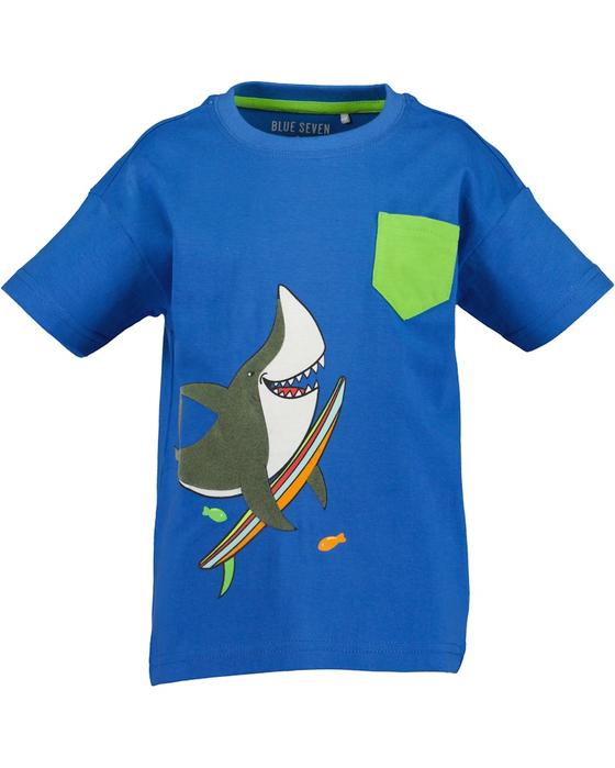 T-Shirt "Hai", Baumwolle, blau