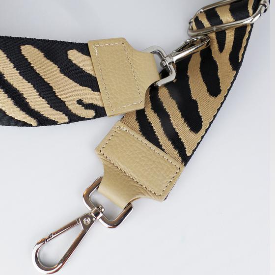 goldmarie Taschenriemen ZEBRA Muster beige-schwarz