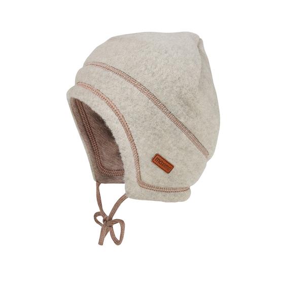 Wollmütze mit Baumwollfutter, GOTS-zertifiziert, beige