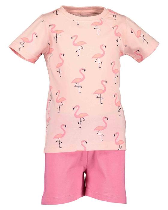 Schlafanzug "Flamingo", kurz, Biobaumwolle 