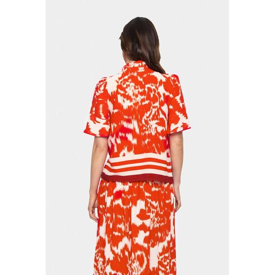 SAINT TROPEZ Blusen Blusen Shirt KhloeSZ 30514031 - gemustert - orange-rot-rose 