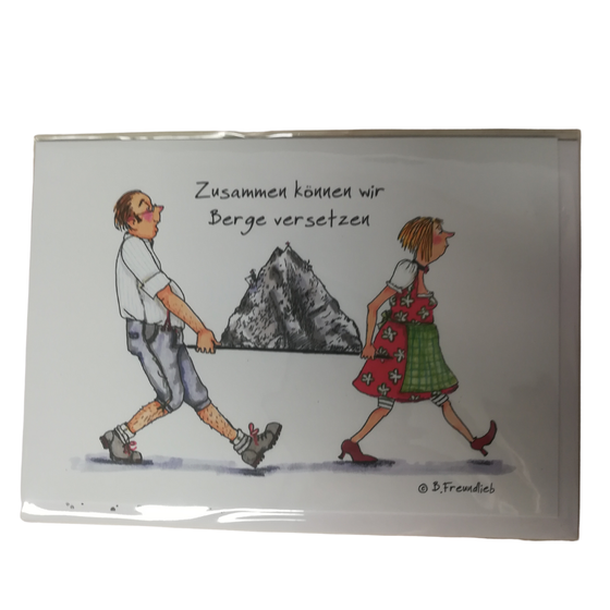 Doppelkarte mit Umschlag *Zusammen können wir Berge*