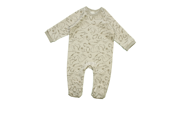 Schlafanzug mit Füßen "Arktis", Biobaumwolle