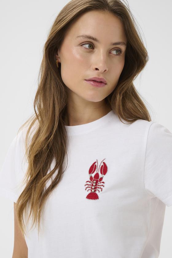 SAINT TROPEZ T-Shirt mit Hummer Stickerei ReannaSZ 30515235 - weiß-rot