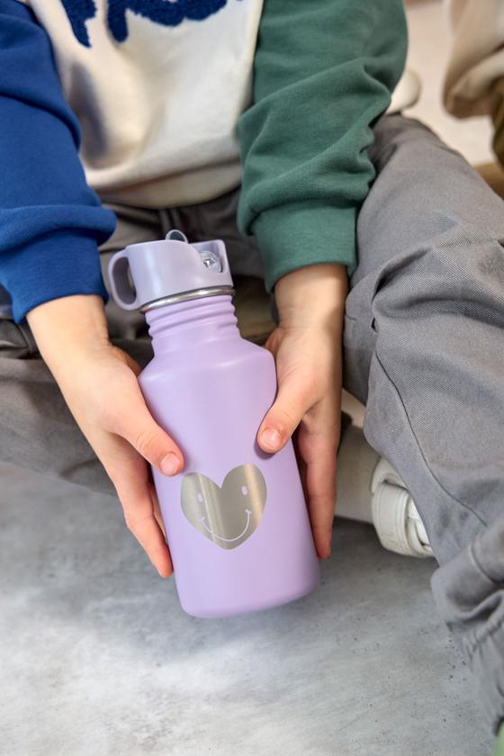 Lässig Edelstahl Kinder Trinkflasche Little Gang Herz Lila