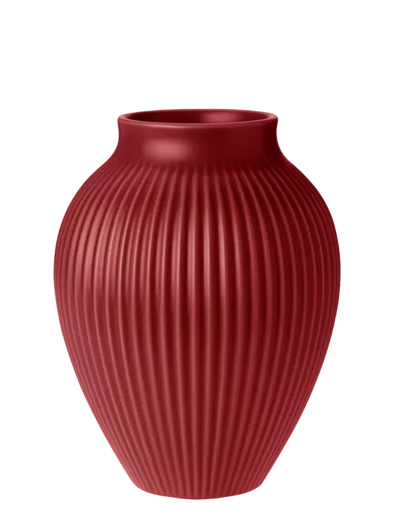 Vase Ripple Soft Cherry Red von Knabstrup