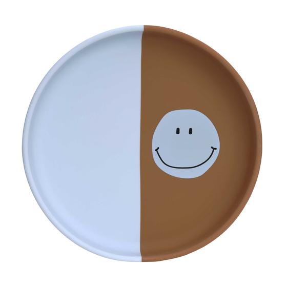 Lässig Kinderteller Silikon Happy Rascals Smile Sky Blue