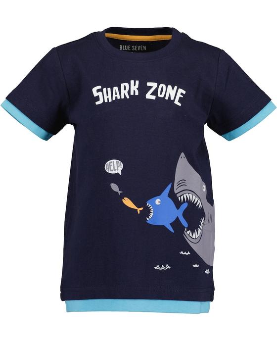 T-Shirt "Shark Zone", reine Baumwolle, nachtblau