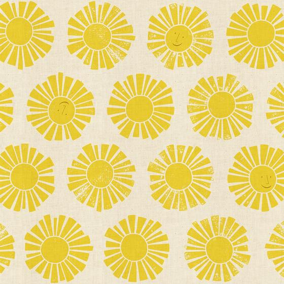 By the Seaside II von Cotton + Steel mit Grumpy Whales und Sonnen-Canvas, Design von Loes van Oosten.