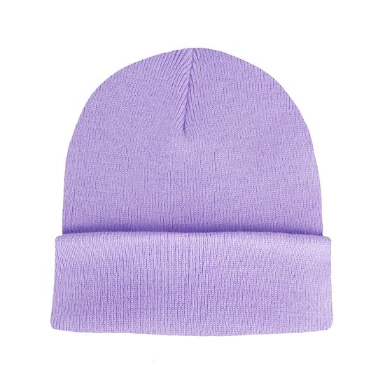 goldmarie Beanie Mütze LOVE PEACE MOIN mit lilac Leo Applikation - flieder