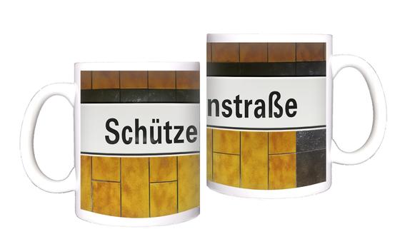 U-Bahn Kaffeebecher Kaffeetasse U-Bahnhof Schützenstraße Linie U47 U49 von tom bäcker Geschenkidee