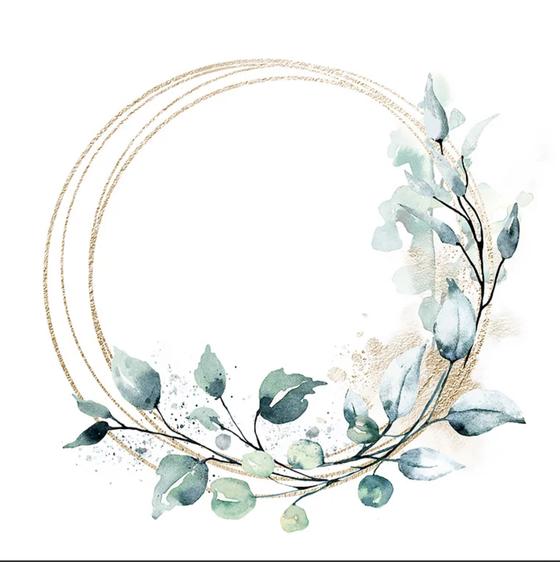 Serviette | Papier-/ Lunchserviette Golden leaves wreath