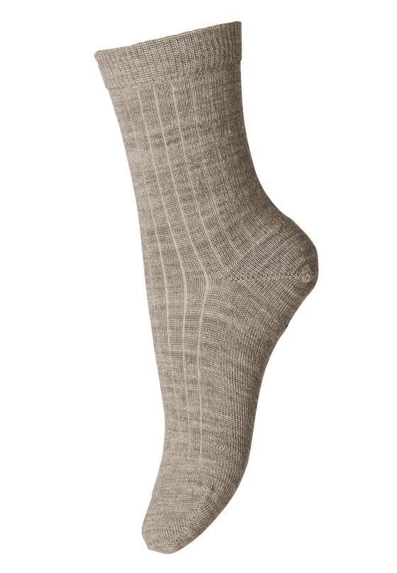 MP Denmark Socken Merinowolle Ripp Light Brown Melange