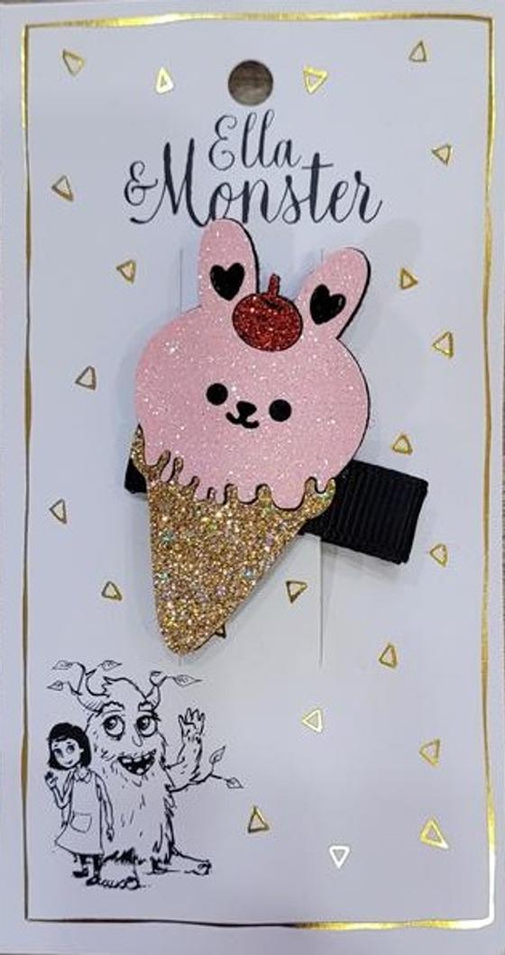 Haarclip "Eis" mit Glitzer