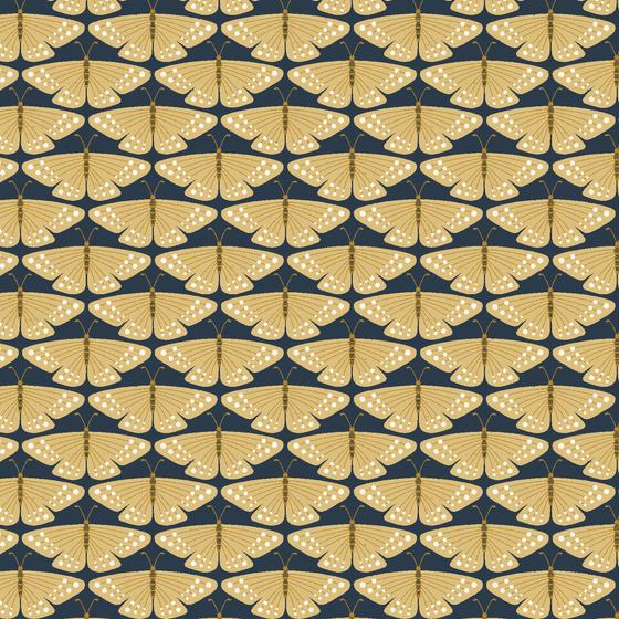 Fox & Flutter von Loes van Oosten für Cotton + Steel mit modernen grafischen Waldmotiven wie dem Square Fox in ruhigen Denimblau-, Rosé- und Grautönen. Ideal für besondere Taschen, Accessoires und Kleidung.