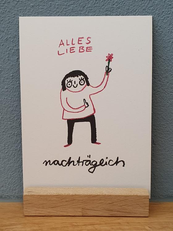 Postkarte Alles Liebe von Slinga Illustration