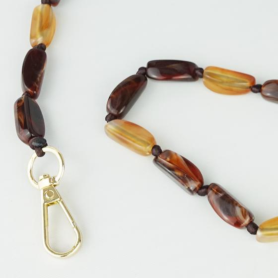 Goldmarie Taschen- und Handykette SOPHIE - Dekosteine - braun