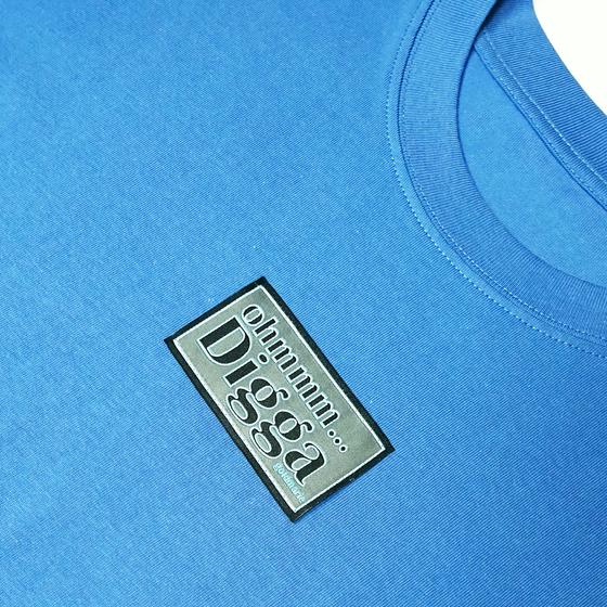 goldmarie OHMMM DIGGA T-Shirt - metallic Look Label - azur blau - Unisex 