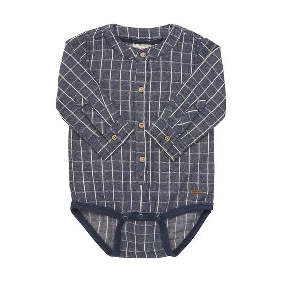 Bodyhemd, reine Baumwolle, blaukariert