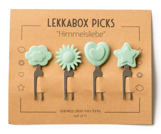 Lekkabox Edelstahl Bento Picks 4er Set Himmelsliebe
