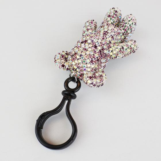 goldmarie Schlüsselanhänger Bär Glitzer Glitzer Strass Look - braun-bunt