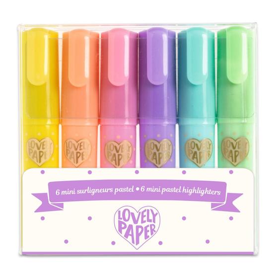 Djeco 6 St. Mini Textmarker Pastell