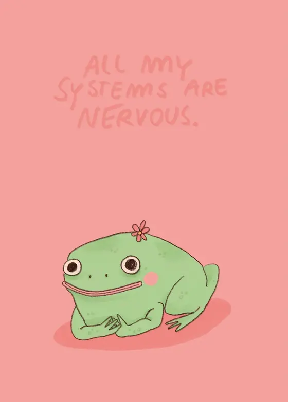 Postkarte Nervous von Slinga Illustration