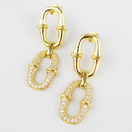 goldmarie Ohrringe Bamboo-Hoops Creolen gold-glitzer