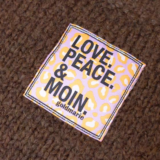 goldmarie Pullunder LOVE PEACE MOIN Leo Label - schoko braun