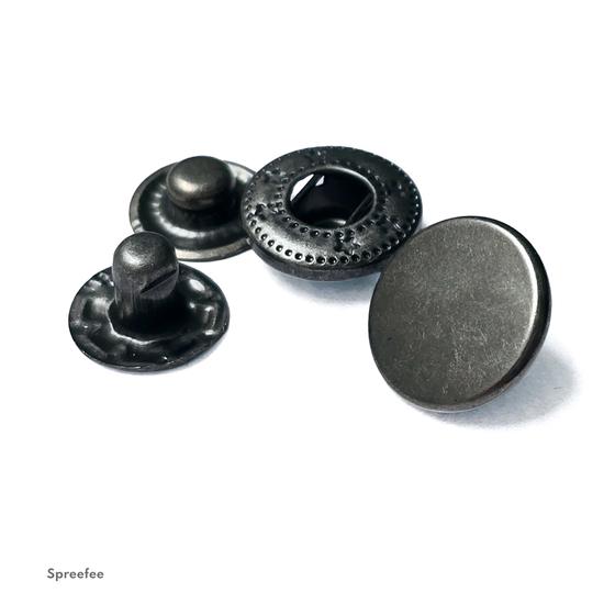 WUK Edelstahl Druckknöpfe 12 mm mit Feder für mitteldicke Stoffe und Taschen