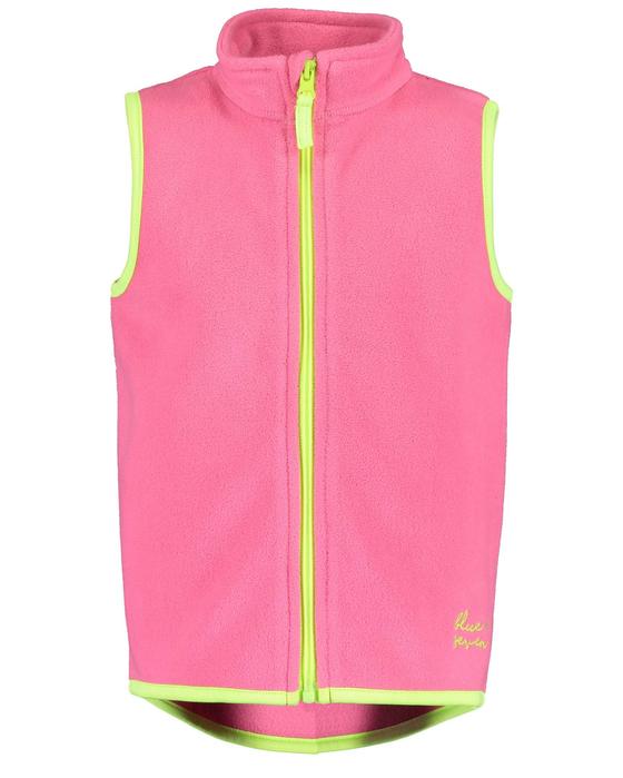 Fleeceweste mit Stehkragen, pink