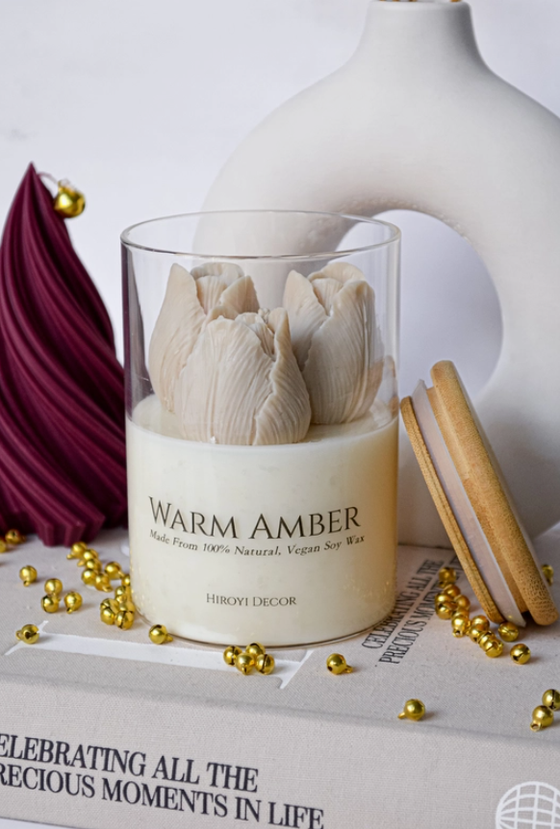 Kerze | Duftkerze Beige Tulip  - Warm Amber