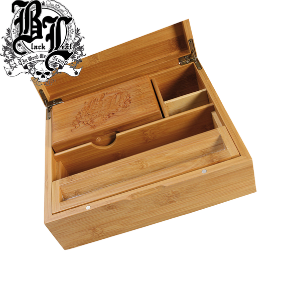 Holzbox, Black Leaf®, Stoner Box, Skull, offen