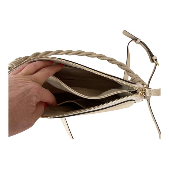 abro TWOFOLD Umhängetasche mit Einteilung, beige
