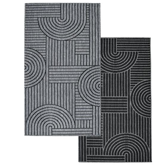 DUO Rug wendbarer Teppich antrazit grau