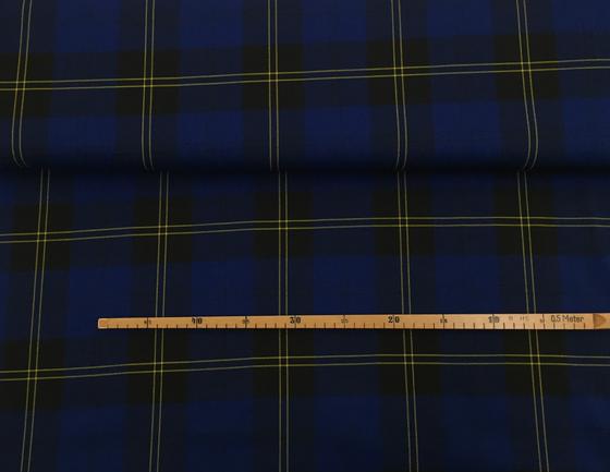 Schottenkaro Tartan blau/gelb