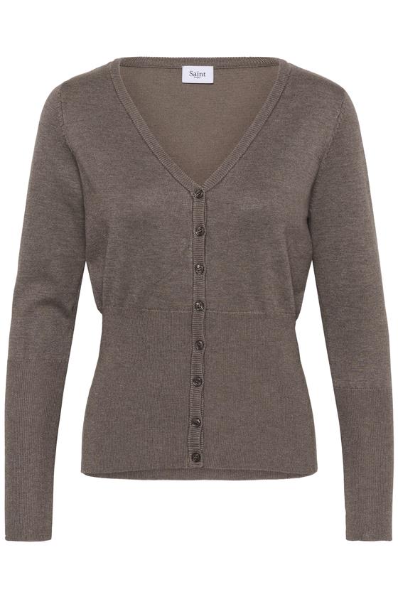 SAINT TROPEZ MilaSZ Slim Cardigan 30515401 - braun melange