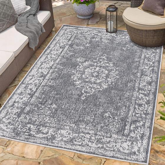 DUO Rug wendbarer Teppich silber grau