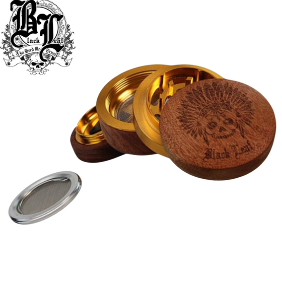 Grinder, Black Leaf®, Alu.-Holz, Indianer