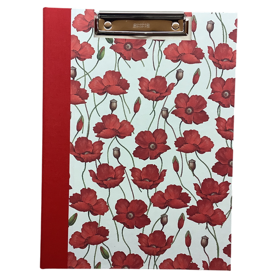 Klemmbrett - Mohnblumen, Italienisches Buntpapier