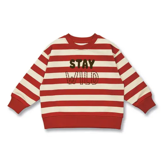 Sense Organics Sweatshirt Dari Terracotta Cremeweiß Geringelt