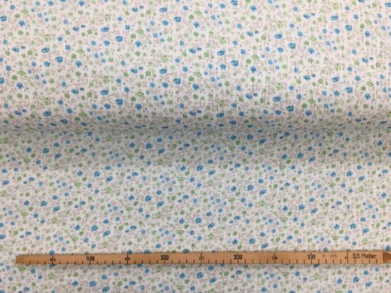 Musselin Blümchen blau