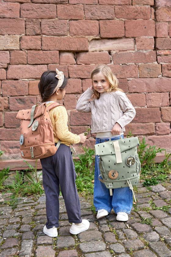 Lässig Kindergartenrucksack Rolltop - Happy Prints Oliv