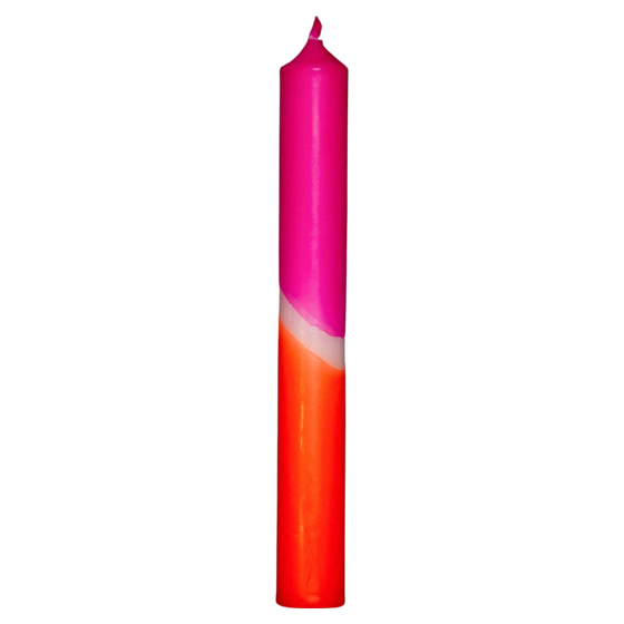 Stabkerze Dip- Dye neon orange- pink 180x22 mm