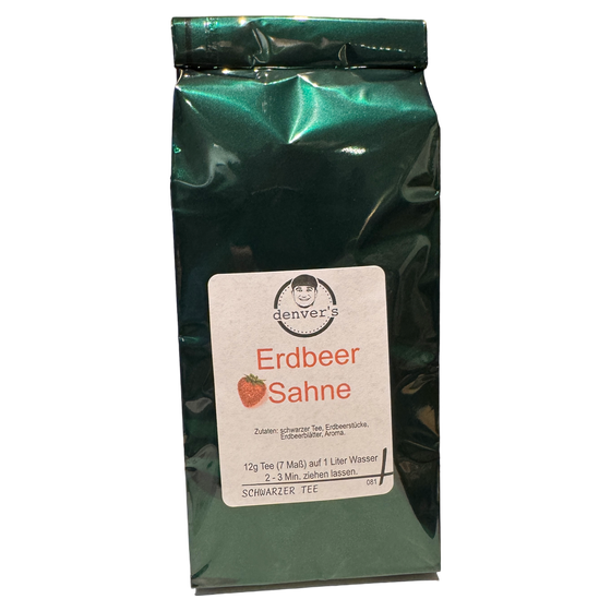 Schwarztee Erdbeer-Sahne, 100g Tüte