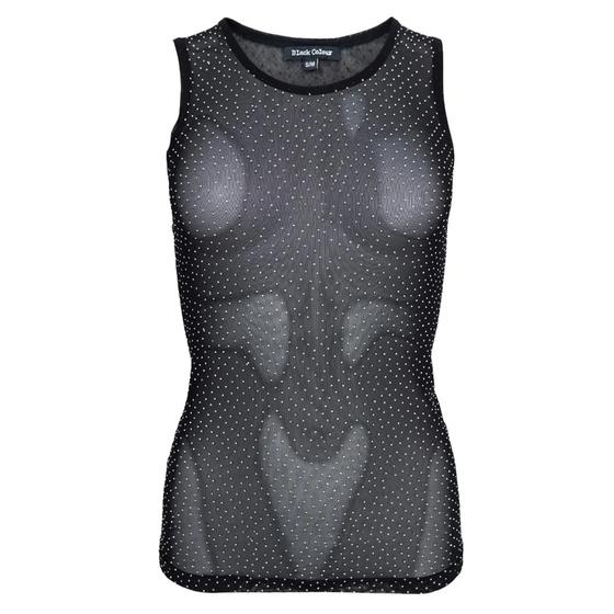 BLACK COLOUR Top BCALEXIS 40819-BL - schwarz transparent mit Glitzer