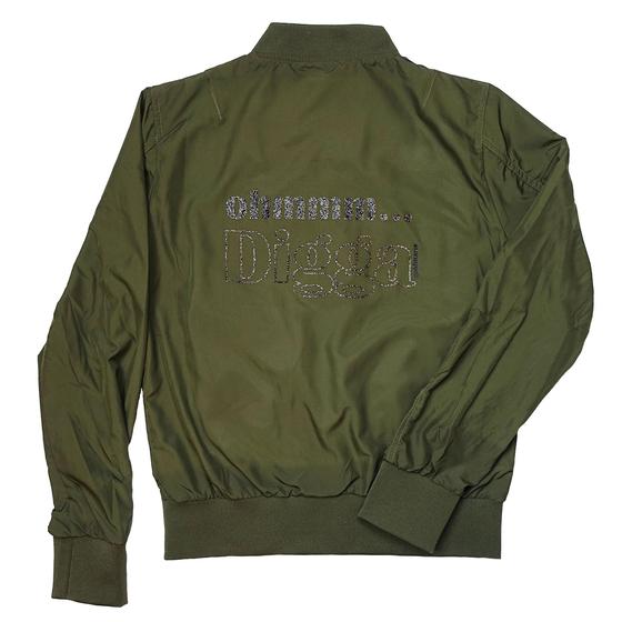 goldmarie Blouson-Jacke OHMMM DIGGA - olive-schwarz mit Glitzer 