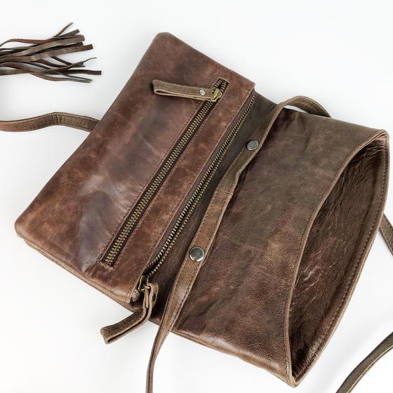 goldmarie Handtasche & Portemonnaie SNAKE WALLET dunkelbraun