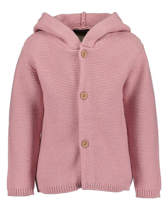 Strickjacke mit Kapuze, Baumwolle, altrosa