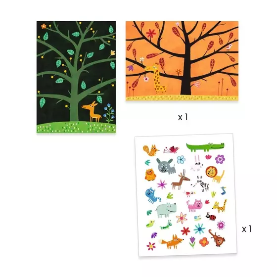 Djeco Sticker Tiere auf dem Baum 